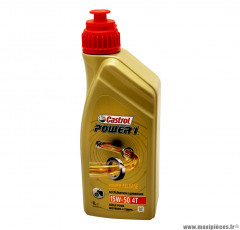 Huile moteur 4T (1L) 15W-50 Castrol power 1 semi-synthétique