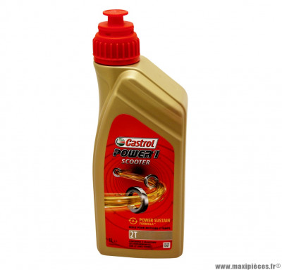 Huile moteur 2T (1L) Castrol power 1 scooter 2T semi-synthétique