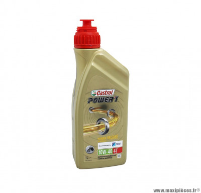 Huile moteur 4T (1L) 10W-40 Castrol power 1 semi-synthétique - recommandation Piaggio