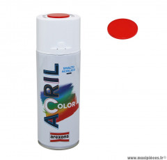 Bombe de peinture acrylique Arexons couleur rouge trafic RAL 3020 - spray 400ml (3938)
