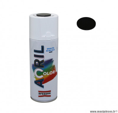 Bombe de peinture acrylique Arexons couleur noir intense RAL 9005 - spray 400ml (3934)