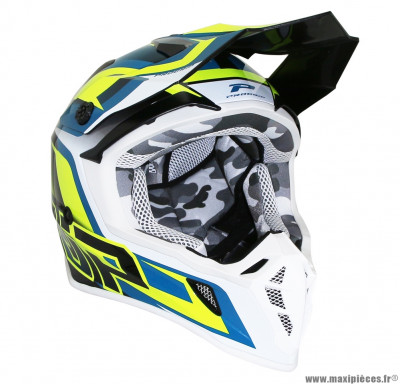 Casque moto cross adulte ProGrip 3180 taille S (T55-56) couleur bleu/jaune * Prix spécial !