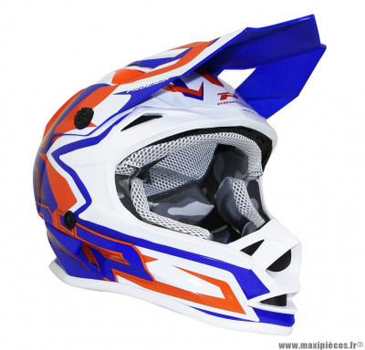 Casque enfant moto cross ProGrip 3009 taille YM couleur bleu/orange