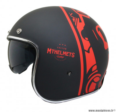 Casque jet/bol MT Le Mans 2 SV Divenire taille XS (T53-54) couleur noir/rouge