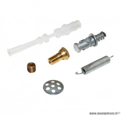Kit réparation carburateur 6 pièces (1 gicleur d28 / 1 vanne de depart / 1 ressort / 1 calibreur / 1 grille de vanne / 1 filtre à essence) adaptable solex 3800 (fabrication francaise)