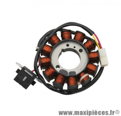 Stator allumage (12 poles) pour scooter piaggio zip 4T après 2000, et4, liberty 4T après 2000, vespa lx 4T après 200, fly 4T après 2005 / aprilia scarabeo 4T après 2002 / derbi atlantis 4T après 2004