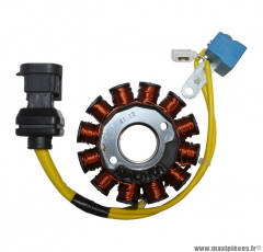 Stator allumage (12 poles - 150w) pour compatible maxi scooter 125cc piaggio x7, x8, x9, liberty, lx, et4, vespa gts / peugeot looxor / aprilia atlantic / gilera nexus