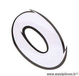 Autocollant numéro 0 blanc - L13
