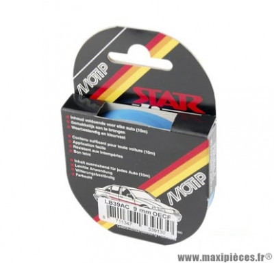 Autocollant liseret bleu pour jante / carrosserie - taille 10m x 9mm * Prix spécial !