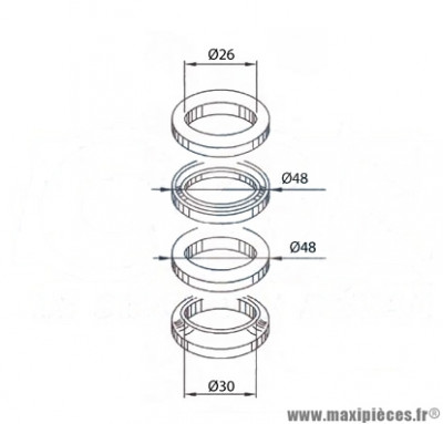 Jeu direction pour moto 50 mbk xpower / yamaha tzr après 2004