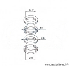 Jeu direction pour moto 50 mbk x-limit / yamaha dt50