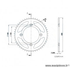 Couronne (50 dents pas 428) diamètre 100 / 4 fixations pour moto beta rr factory