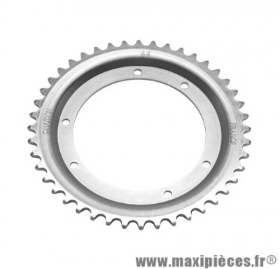 Couronne 44 dents (diamètre 110) 6 trous pour cyclomoteur mbk 65, 85