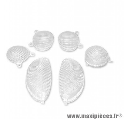 Cabochons clignotants x6 transparent pour maxi scooter 125cc yamaha majesty 1999>2002