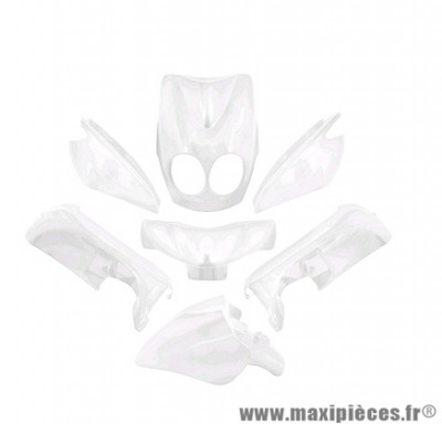 Kit 7 pièces carrosserie blanc pour scooter yamaha ovetto, neo's 2007