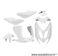 Kit 7 pièces carrosserie blanc pour scooter mbk nitro / yamaha aerox 1997>2012