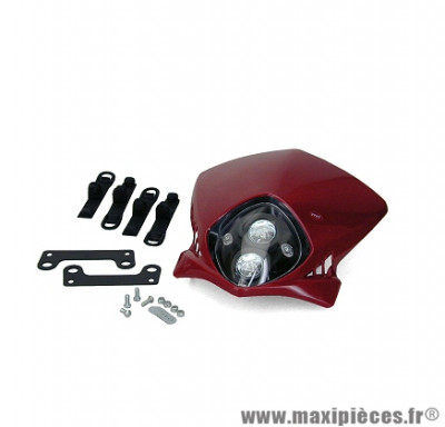 Tête de fourche bi halogène duke rouge pour enduro