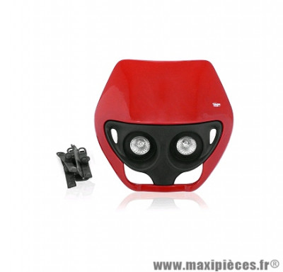 Tête de fourche halogène double optique rouge pour enduro