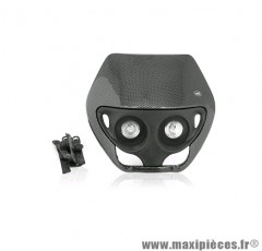 Tête de fourche halogène double optique imitation carbone pour enduro