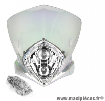 Tête de fourche duke 2x20w transparent iridium pour moto