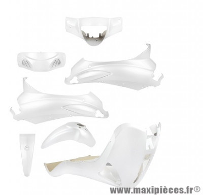 Kit 7 pièces carrosserie blanc perle pour scooter / maxi-scooter 50-125-150-200cc piaggio liberty 2004>2014