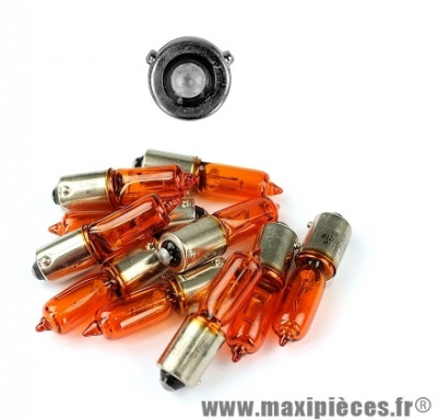 Boite x10 ampoules témoin bau9s 12v - 21w orange homologuée CE