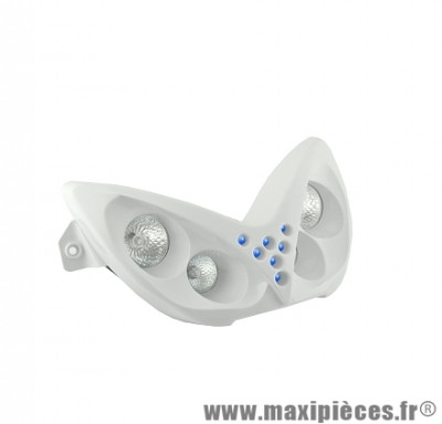 Double optique blanc (4 lampes halogène + leds bleu) pour scooter mbk nitro / yamaha aerox