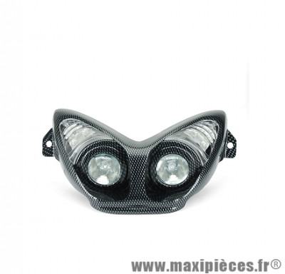 Double optique imitation carbone avec clignotant leds pour scooter mbk nitro / yamaha aerox