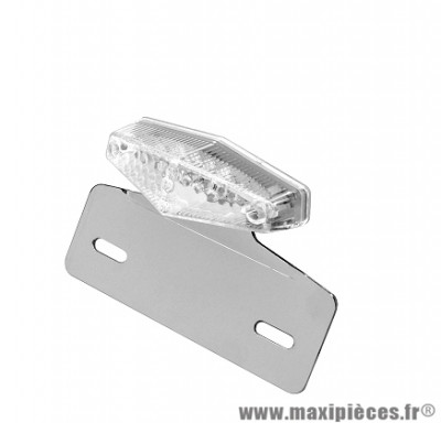 Feu arrière diamant transparent + support plaque homologué