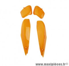 Cabochons clignotants x4 avant + arrière orange pour scooter mbk booster ng après 1999