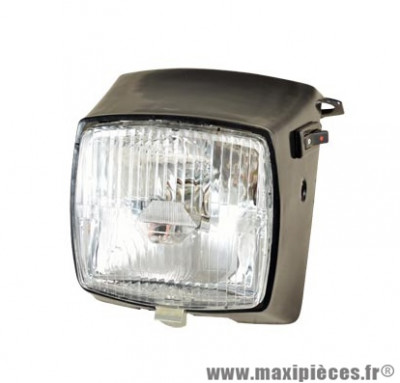 Phare complet 12 volt noir pour cyclomoteur peugeot 103 mvl, vogue, chrono