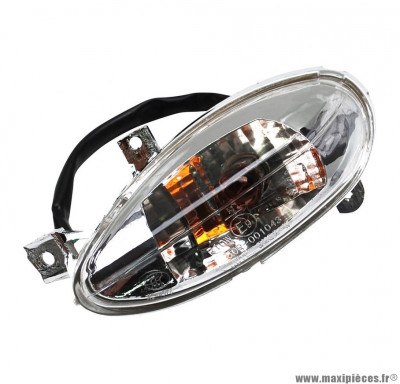 Clignotant avant gauche transparent (homologué CE) pour maxi scooter 125cc peugeot sum up