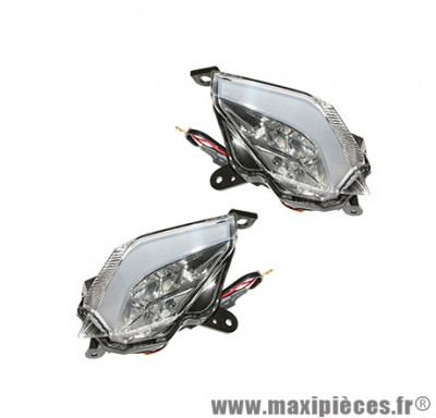 Paire de clignotants transparent à leds arrière pour maxi scooter 530cc yamaha tmax après 2012