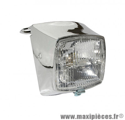 Phare complet 12 volt chrome pour cyclomoteur peugeot 103 mvl, vogue, chrono