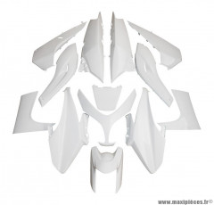 Kit 13 pièces carénage blanc brillant pour maxi scooter 500cc yamaha tmax 2008>2011