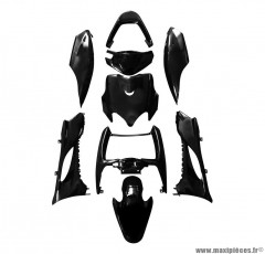 Kit 9 pièces carénage noir brillant pour scooter mbk mach g / yamaha jog rr