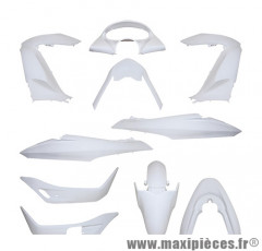 Kit 11 pièces carénage blanc brillant pour maxi scooter 125cc honda pcx après 2009