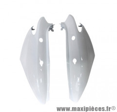 Paire de coques arrière blanc brillant pour scooter mbk ovetto / yamaha neos après 2008