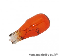 Boite x10 ampoules clignotants 12v 10w norme T13 culot w2,1x9,5d wedge standard orange