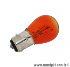 Boite x10 ampoules clignotants 12v 21-5w norme p21-5w culot bay15d standard orange