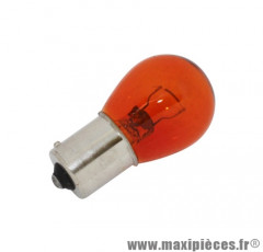 Boite x10 ampoules clignotants 12v 21w norme py21w culot bau15s standard ergots decales orange