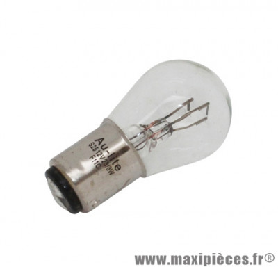 Boite x10 ampoules feu arriere+stop 12v 23-8w norme p23-8w culot bay15d standard blanc