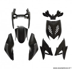 Kit 8 pièces carénage noir brillant pour scooter mbk nitro / yamaha aerox 1997>2012