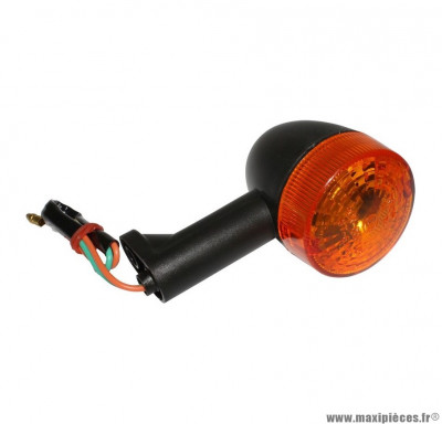 Clignotant orange-noir avant gauche / arrière droit version 2 (homologué CE) pour 50 à boite aprilia rs 1999>2005 / derbi senda x trem, x race