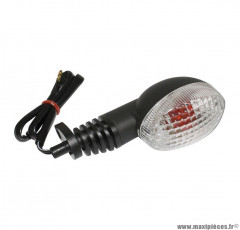 Clignotant transparent-noir avant gauche / arrière droit (homologué CE) pour 50 à boite derbi gpr 2002&gt,2003 replica / mbk x power / yamaha tzr