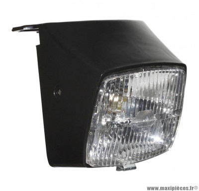 Phare-projecteur noir avec ampoule 12v 15w pour cyclomoteur peugeot 103