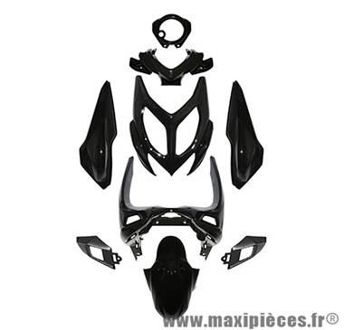 Kit 9 pièces carénage noir brillant pour scooter mbk nitro / yamaha aerox après 2013