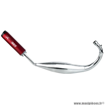 POT XS 2 CHROME PASSAGE BAS SILENCIEUX ROUGE Tecnigas pour Mécaboite Aprilia, Derbi, Gilera 50cc à partir de 2006