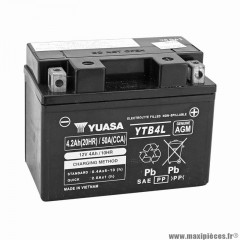 Batterie 12V Yuasa YTB4L 4,2 Ah activée en usine prête à l'emploi Lg121xL71xH93mm