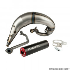 POT STREETRACE PASSAGE HAUT SILENCIEUX NOIR/ROUGE CNC Stage6 pour Beta Rr Am6 50cc